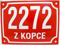 Domovní číslo - smalt 150x200 NUTNÁ PLATBA PŘEDEM