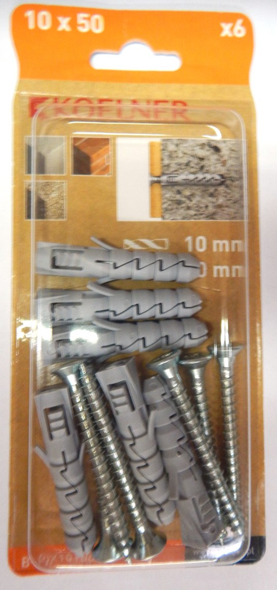 Hmoždinka rozpěrná s vrutem 10 x 50