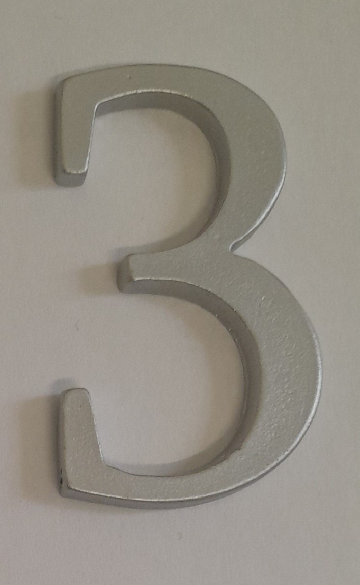 Číslice stříbrná 4cm