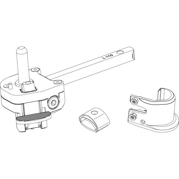 MACO RUSTICO aretační kloub BLR, přímý hák/čep, vel. L110, pravá, černá