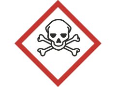 Nálepka se symbolem nebezpečí lebka