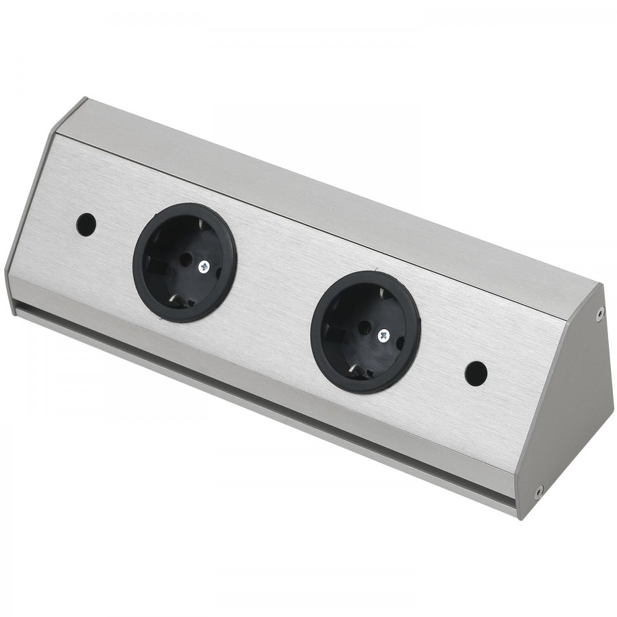 Zásuvková lišta Corner Compact 230 V, max.3500 Watt, 260 mm, nerez efekt