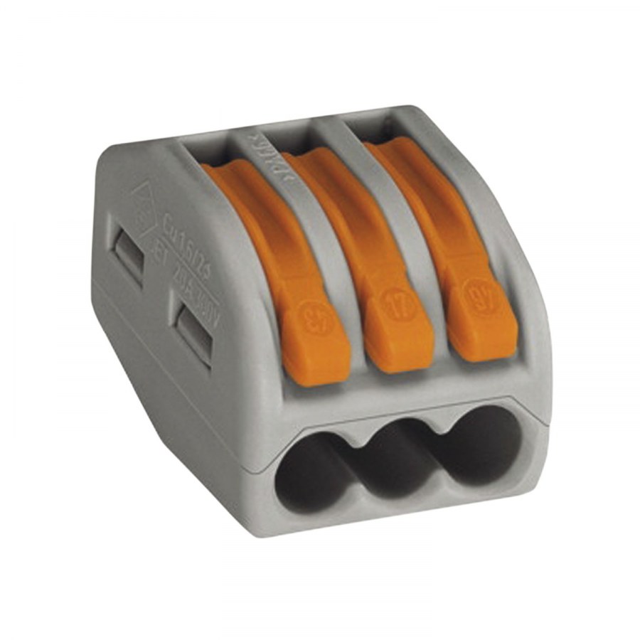 Svorkovnice WAGO 222 3x4Qmm šedá s páčkou