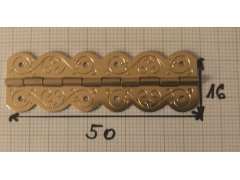 Kazetový závěs ozdobný, 50x16 mm, ocel pomosazená