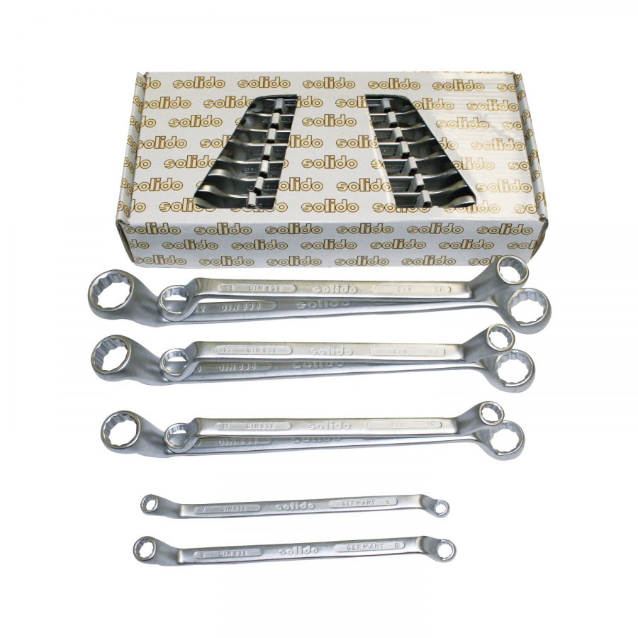 Sada očkových klíčů oboustranných SOLIDO DIN838 6-22 mm 8dílná